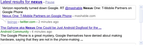 Google Nexus One Search